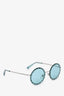 Valentino Blue Round Tinted Sunglasses