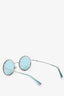 Valentino Blue Round Tinted Sunglasses