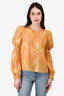 Ulla Johnson Yellow Patterned Blouse Size 6