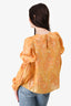 Ulla Johnson Yellow Patterned Blouse Size 6