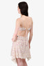 Elliat White/Purple Floral Cutout Dress Size S