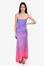 Rococo Sand Purple And Pink Ombre Embellished Strapless Dress Size XS