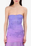 Rococo Sand Purple And Pink Ombre Embellished Strapless Dress Size XS