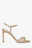 Stuart Weitzman Gold Glitter Heeled Sandals Size 8.5