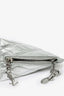 Saint Laurent Silver Metallic Quilted Leather Triangle Key Pouch