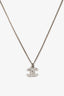 Pre-loved Chanel™ 2011 Silver Toned Crystal CC Necklace