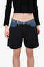 The Frankie Shop Edition Black And Blue Wash Denim Shorts Size XS/S