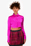 Backgrounde NYC Pink Cropped Button-Up Top Size M