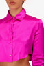Backgrounde NYC Pink Cropped Button-Up Top Size M