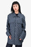 Sandro Blue Printed Denim Overshirt Size XL