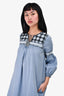 Ulla Johnson Blue/White Cotton Tassel Dress Size 0