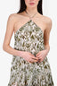 Misa Los Angeles Green Patterned Halter Maxi Dress Size M