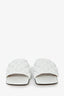 Bottega Veneta White Padded Quilted Slides Size 35