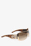 Christian Dior Gold Toned/ Tortoise Shell Crystal Sunglasses