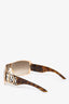 Christian Dior Gold Toned/ Tortoise Shell Crystal Sunglasses