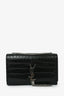 Saint Laurent 2015 Black Croc Embossed Medium Kate Crossbody