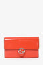 Gucci Orange Brushed Leather Dollar Interlock GG Wallet on Chain