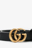 Gucci Black Leather GG Marmont 0.8" Belt Size 65
