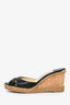 Jimmy Choo Black Leather Criss Cross Wedges Size 38