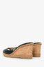 Jimmy Choo Black Leather Criss Cross Wedges Size 38