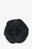 Pre-loved Chanel™ Black Fabric Camellia Flower Brooch