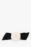 Pre-loved Chanel™ White/Black Camellia Flower Ribbon Brooch