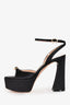 Gianvito Rossi Black Satin 'Maddy' Platform Sandals Size 36.5