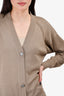Hermes Taupe Silk/Cashmere Button Down Cardigan Size 36