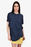 Acne Studios Navy And Yellow Draped Dress Size 38