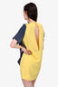 Acne Studios Navy And Yellow Draped Dress Size 38