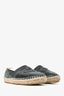 Pre-Loved Chanel™ Black Leather 'CC' Logo Espadrilles Size 37