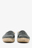 Pre-Loved Chanel™ Black Leather 'CC' Logo Espadrilles Size 37