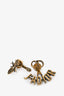 Christian Dior Gold Toned Asymmetrical Bee Earrings