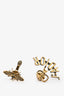 Christian Dior Gold-Tone Asymmetrical Bee Earrings