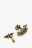 Christian Dior Gold Toned Asymmetrical Bee Earrings
