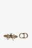Christian Dior Gold-Tone Asymmetrical Bee Earrings