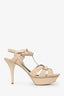 Saint Laurent Cream Patent Leather Tribute Heels Size 38.5