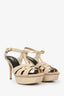 Saint Laurent Cream Patent Leather Tribute Heels Size 38.5