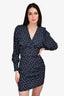 Smythe Navy Polka Dot Draped Mini Dress Size 0
