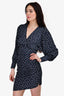 Smythe Navy Polka Dot Draped Mini Dress Size 0