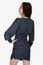 Smythe Navy Polka Dot Draped Mini Dress Size 0