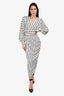 Smythe White And Black Striped Draped Dress Size 8