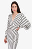 Smythe White And Black Striped Draped Dress Size 8