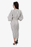 Smythe White And Black Striped Draped Dress Size 8