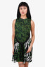 Proenza Schouler Black/Green Multi-Printed Sleeveless Dress Size S