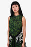 Proenza Schouler Black/Green Multi-Printed Sleeveless Dress Size S