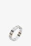 Gucci 18K White Gold Diamond 'Icon' Ring Size 14
