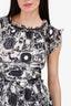 Pre-loved Chanel™ Vintage Black And White Patterned  Ruched Dress Size 36