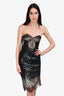 Roberto Cavalli Black Sequin/Lace Strapless Dress Size 40