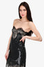 Roberto Cavalli Black Sequin/Lace Strapless Dress Size 40